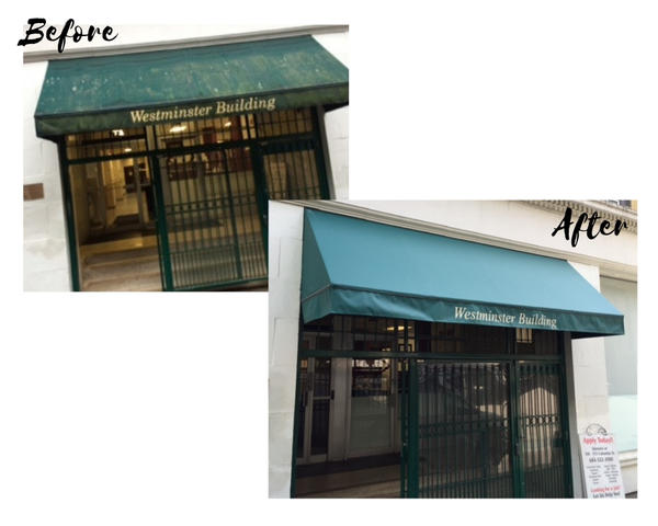 Before after Westminster awning